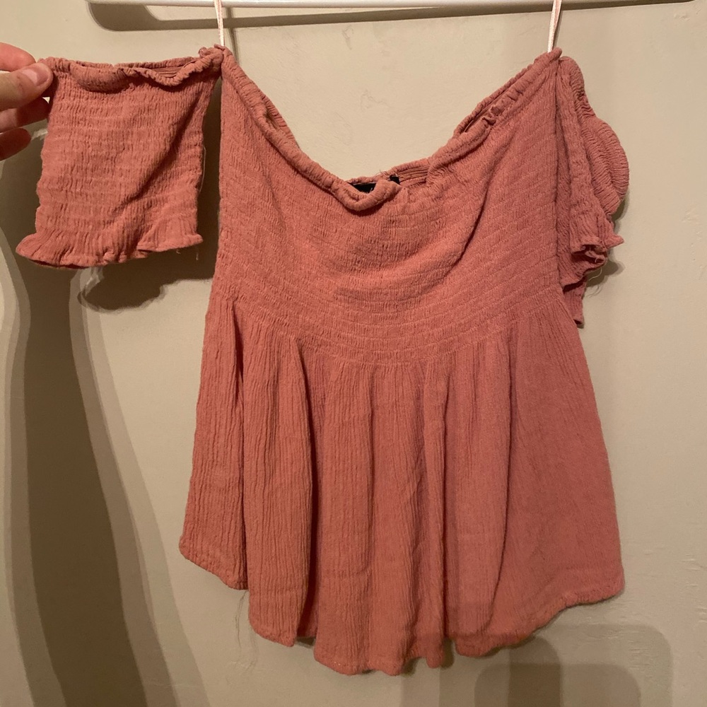 Cropped off the shoulder top